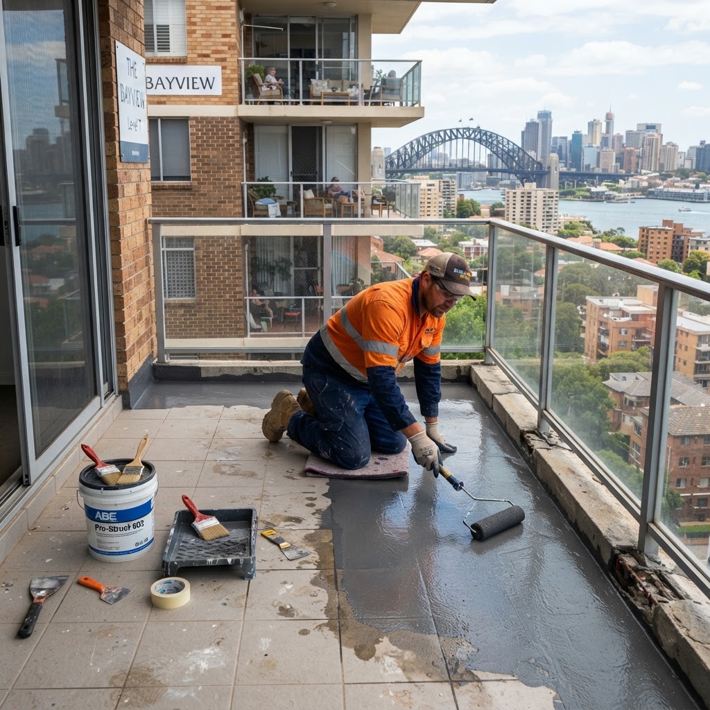 Strata maintenance Sydney — waterproofing balcony repairs by Redford Constructions